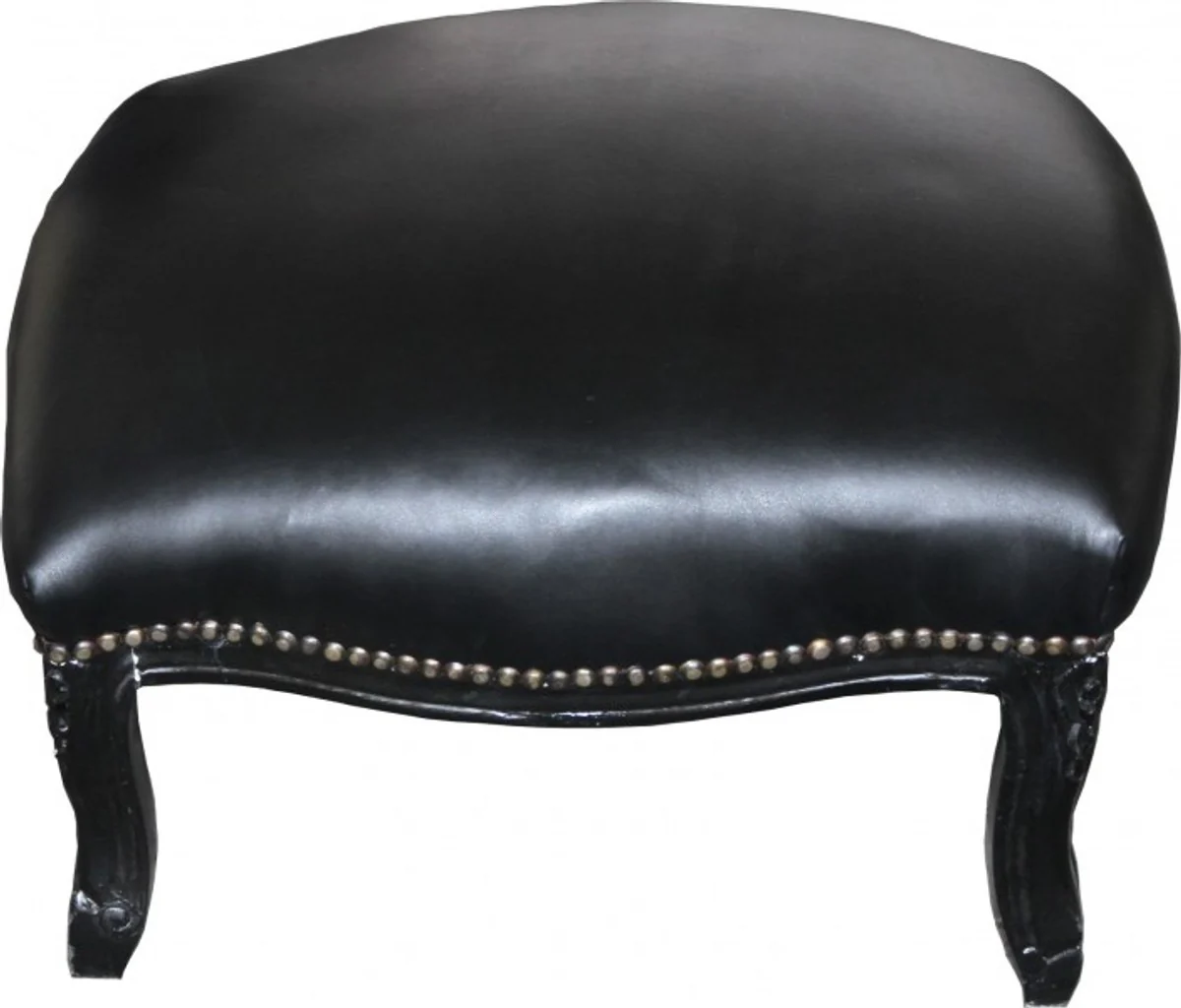 Casa Padrino barroco XXL otomana aspecto de cuero negro / negro - taburete de la bandera Ingl¨¦s - estilo antiguo Inglaterra