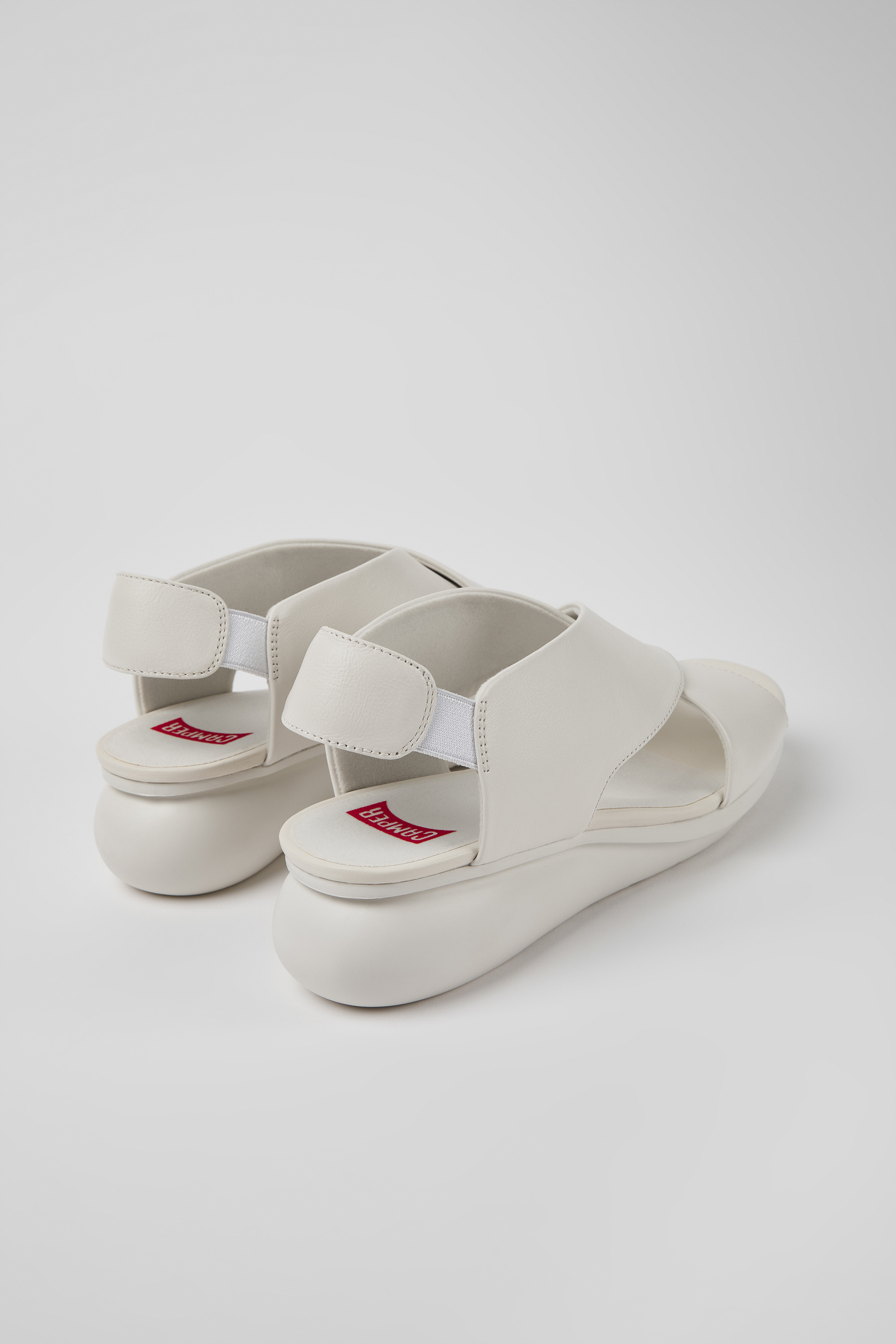 Balloon - White leather sandals for women