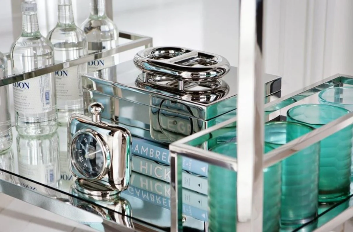 Casa Padrino luxury stainless steel beauté box jewelry box silver 28 x 21 x H. 12 cm - Hotel Collection