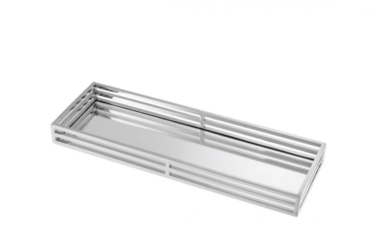 Casa Padrino luxury designer stainless steel tray nickel finish 60 x 20 x H. 5.5 cm - Luxury Hotel Tray
