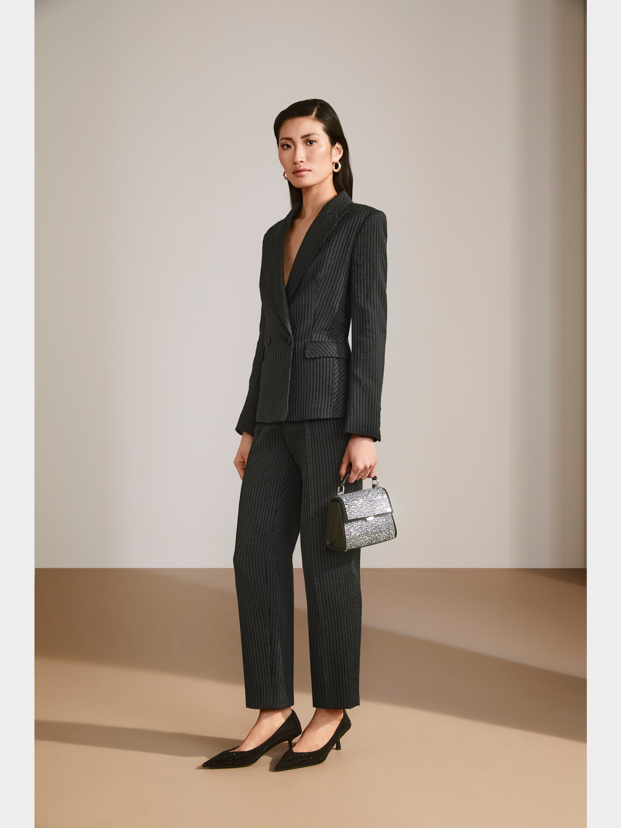 Marc-Cain FAQUS striped trousers with lurex