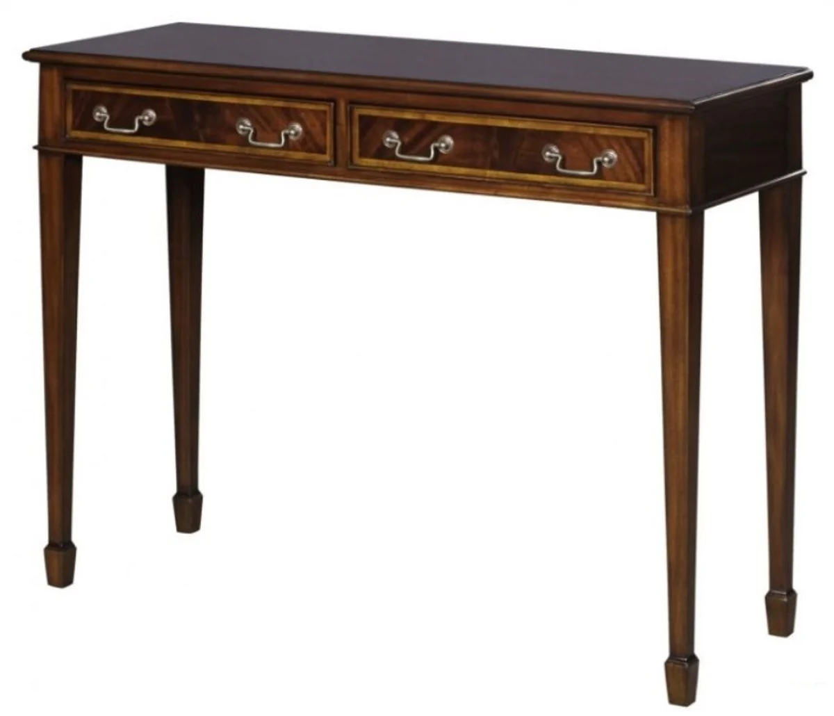 Casa Padrino Consola de Caoba Art Nouveau Marrón 102,5 x 36,3 x H. 78,6 cm - Consola de lujo Art Nouveau con 2 Cajones