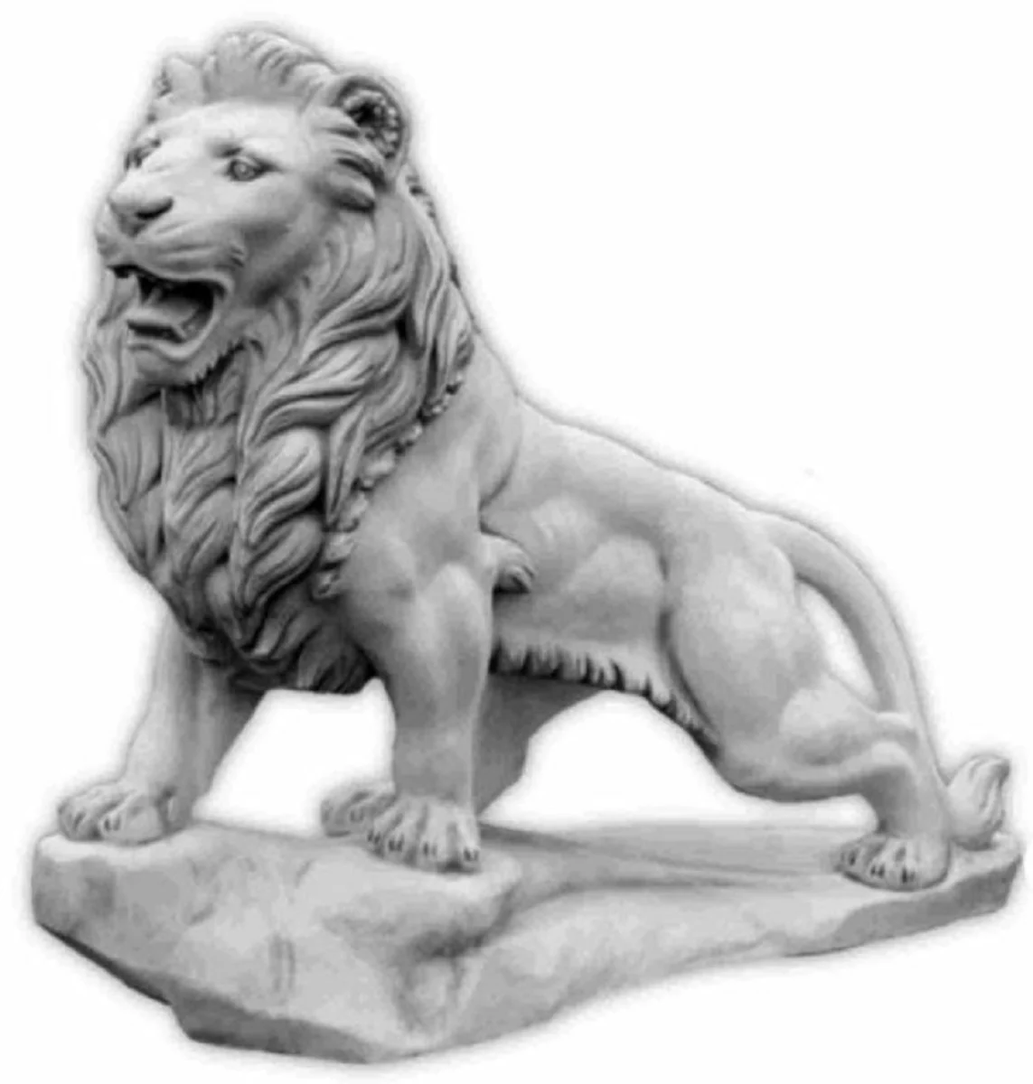 Casa Padrino escultura de decoración de jardín XXL león lado derecho gris 186 x A. 150 cm - Figura XXL de decoración de jardín enorme - Accesorios de decoración de jardín en estilo barroco