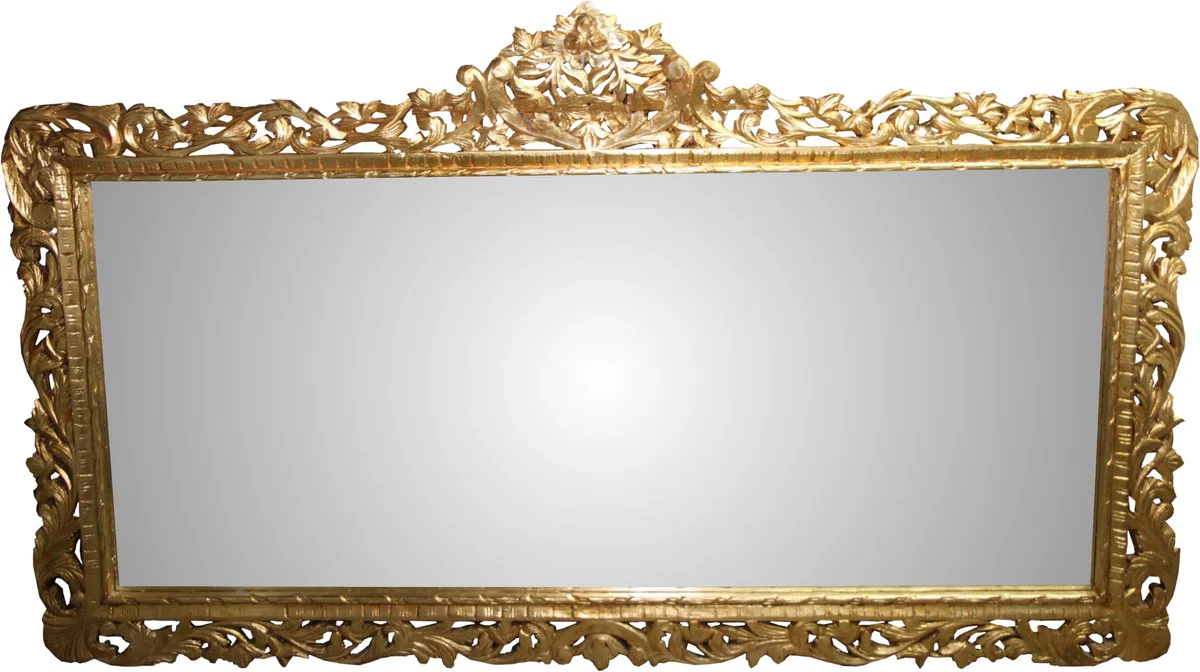 Casa Padrino Baroque Luxury Wall Mirror Gold 207 x H. 120 cm - Baroque Mirror - Limited Edition