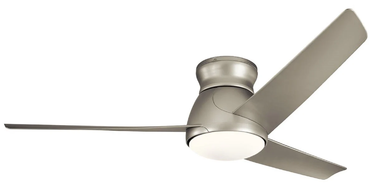 Casa Padrino ventilador de techo de lujo plata 152 x A. 29 cm - Ventilador moderno regulable con iluminación LED y control remoto - Accesorios de Lujo