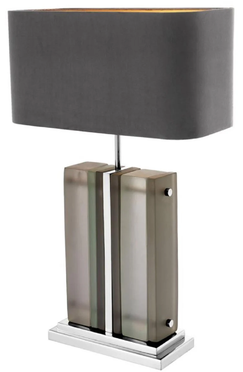 Casa Padrino lámpara de mesa de lujo plata / gris 45 x 22 x H. 73 cm - Lámpara de Mesa de Hotel & Restaurant