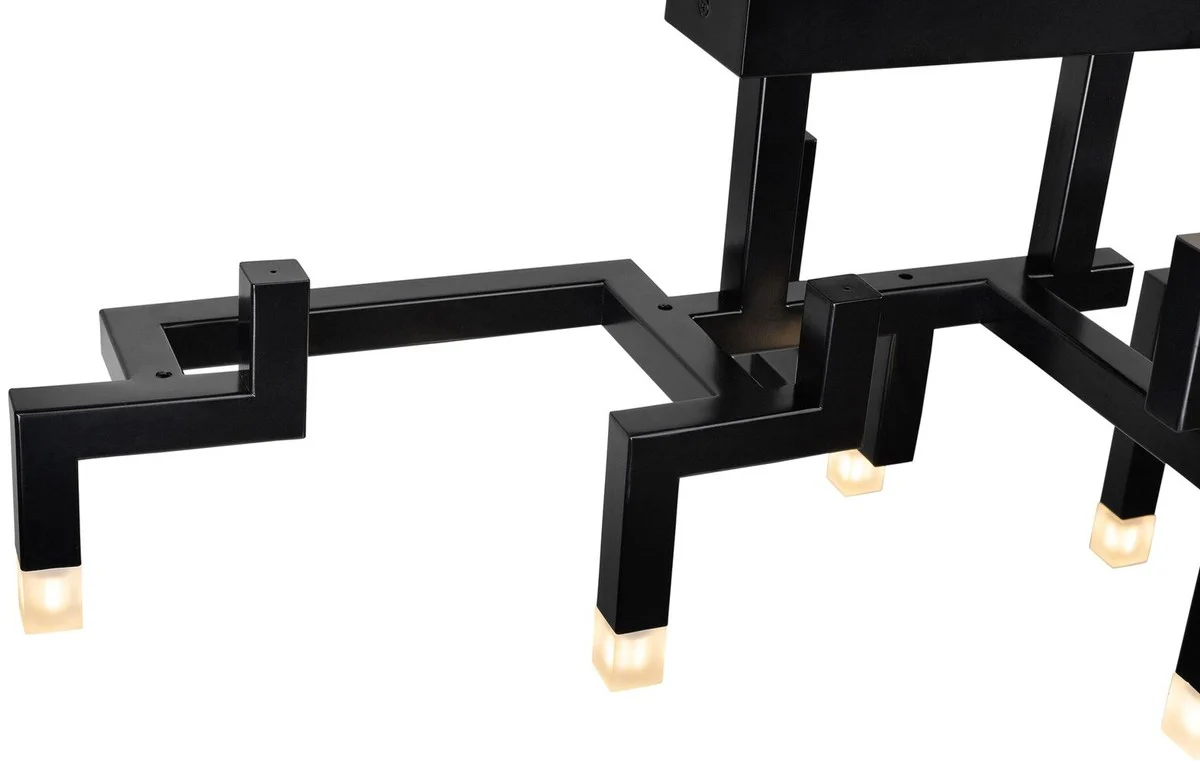 Casa Padrino sala de estar de lujo lámpara de techo LED de acero inoxidable negro 73,5 x 30,5 x H. 31,5 cm - Lámpara de Techo de Diseño con Revestimiento en Polvo