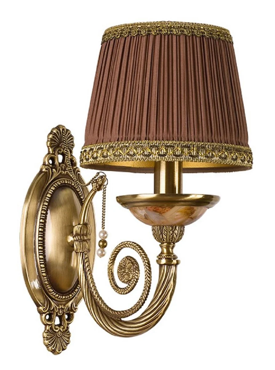 Casa Padrino l¨¢mpara de pared barroco de lujo lat¨®n con p¨¢tina / marr¨®n / oro A. 34 cm