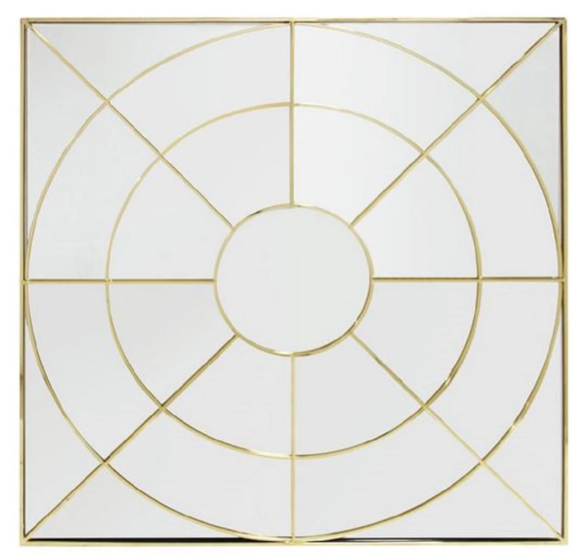 Casa Padrino espejo de pared de lujo oro 102 x H. 102 cm - Espejo de Acero Inoxidable - Muebles de Lujo