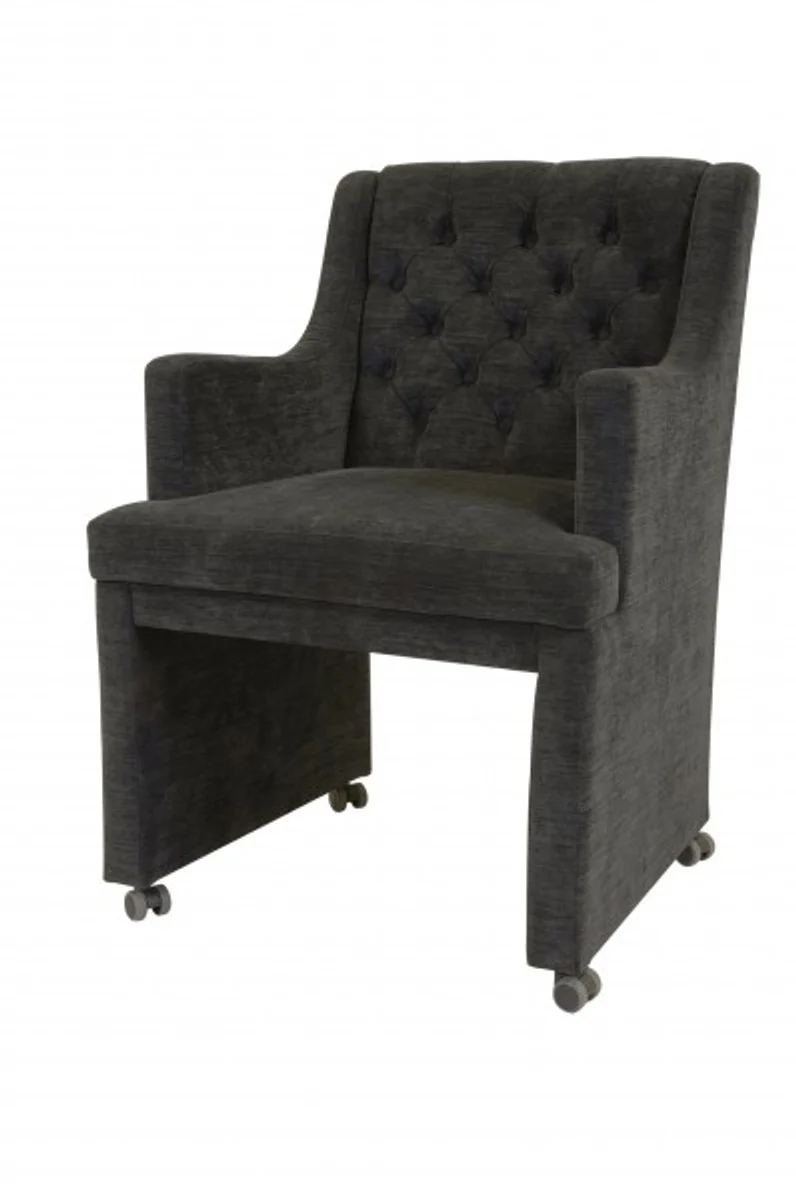Casa Padrino Designer Dining chair / modef 310 Dark Grey - Hotel furniture-chair on castors