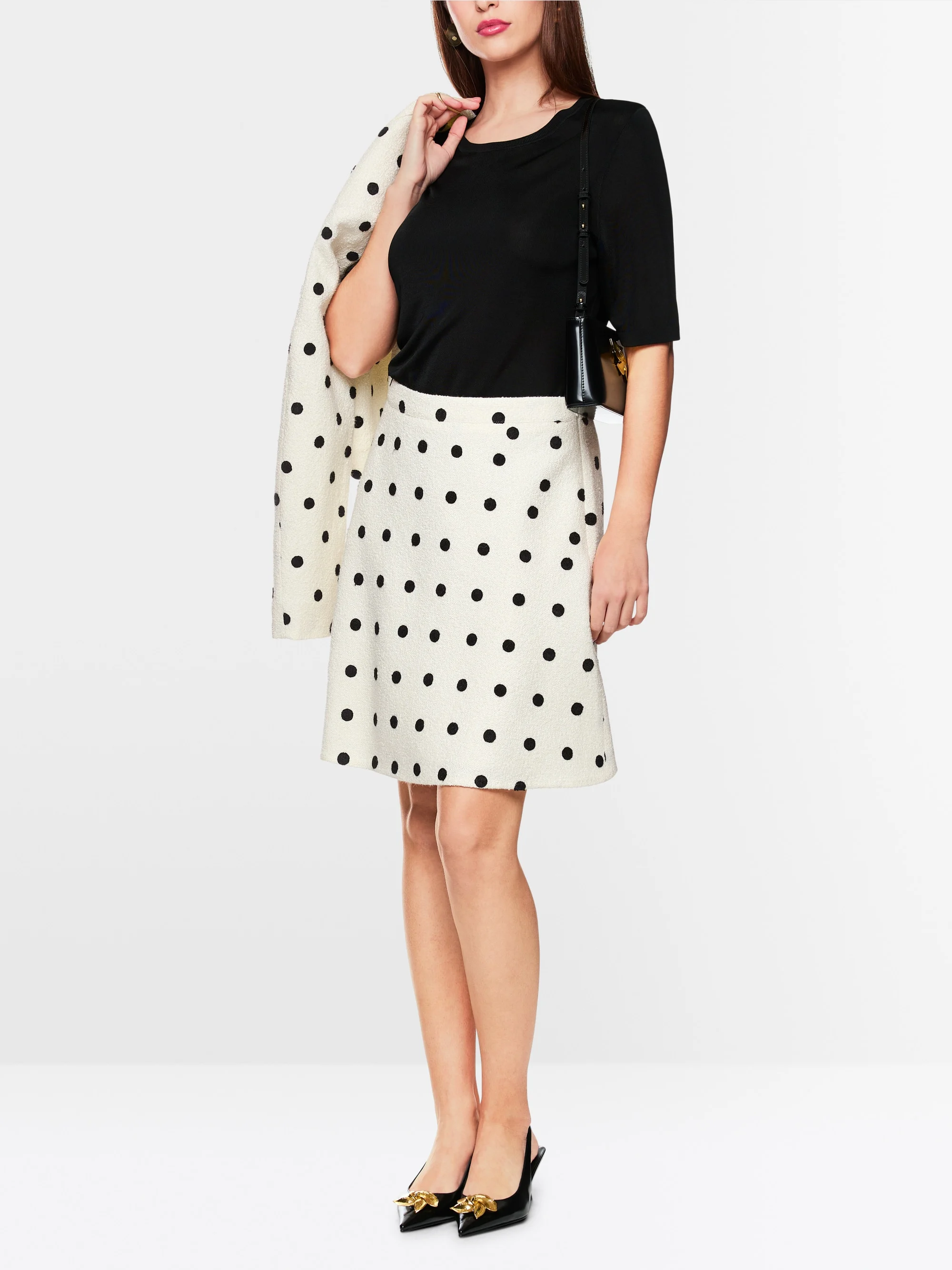 Marc-Cain Flared skirt with polka dots