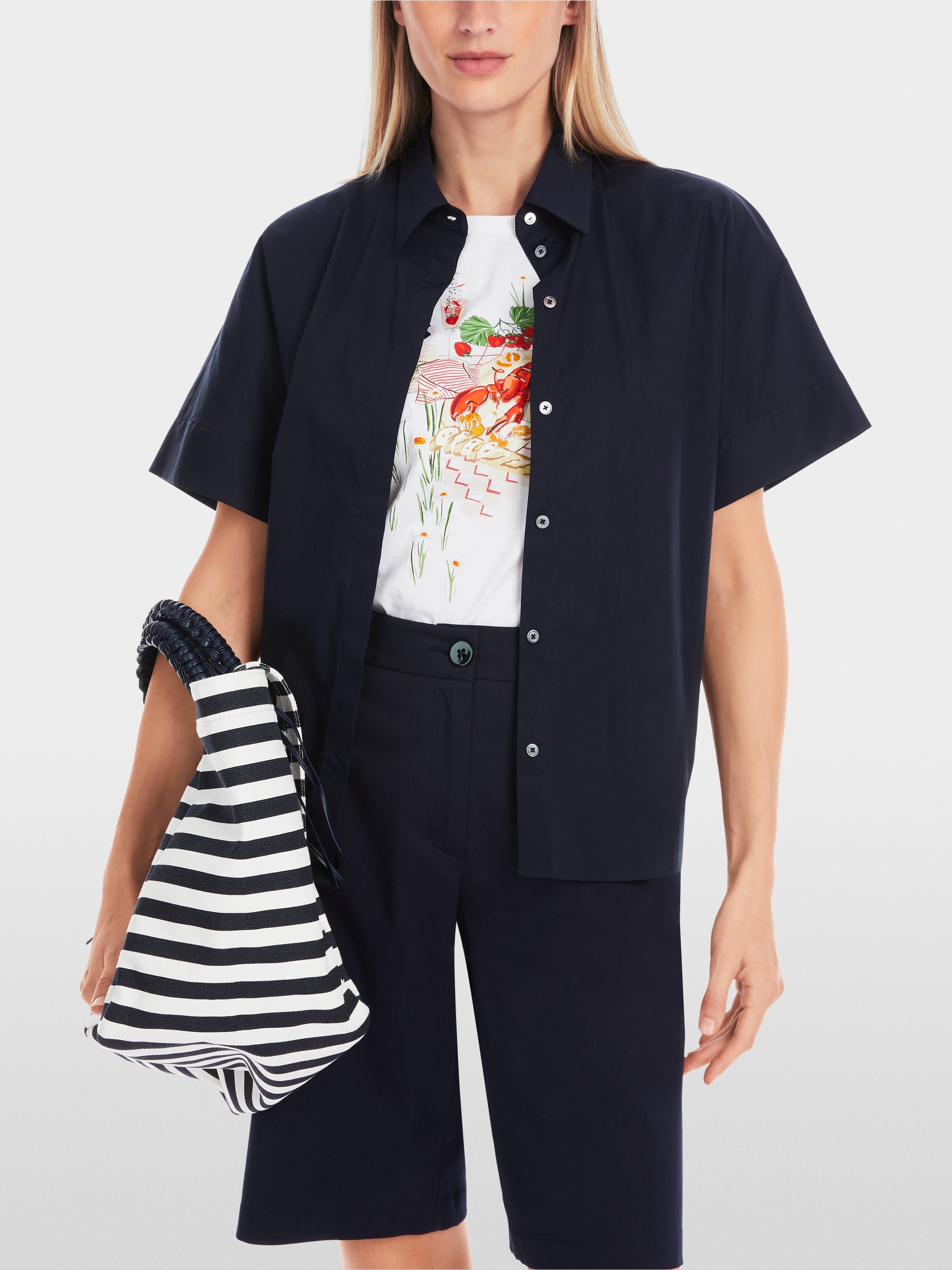 Marc-Cain Minimalist kimono-style shirt blouse