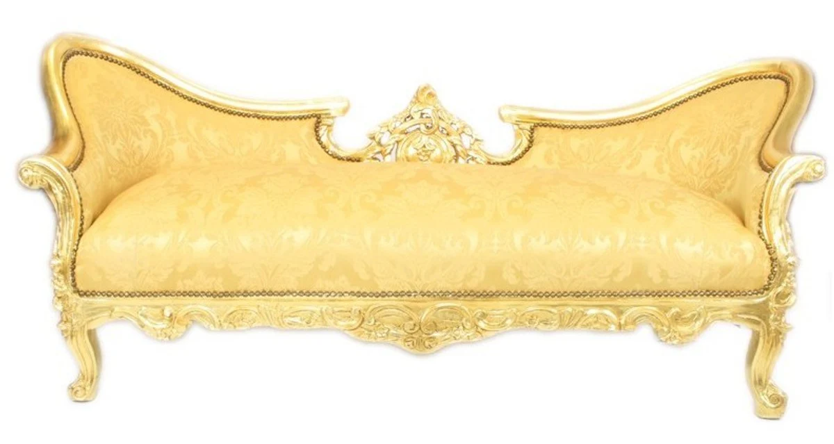 Casa Padrino Baroque sofas Vampire gold floral pattern / Gold - Antique Furniture Design Sofa bed