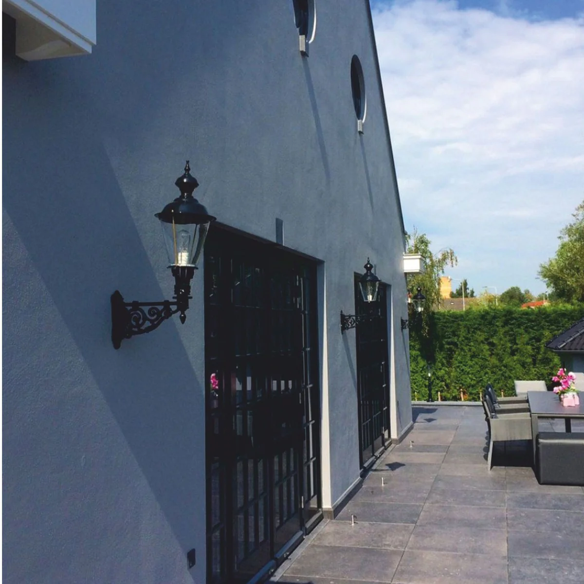 Casa Padrino aplique de exterior Art Nouveau negro Al. 85 cm - Iluminaci¨®n exterior nost¨¢lgica