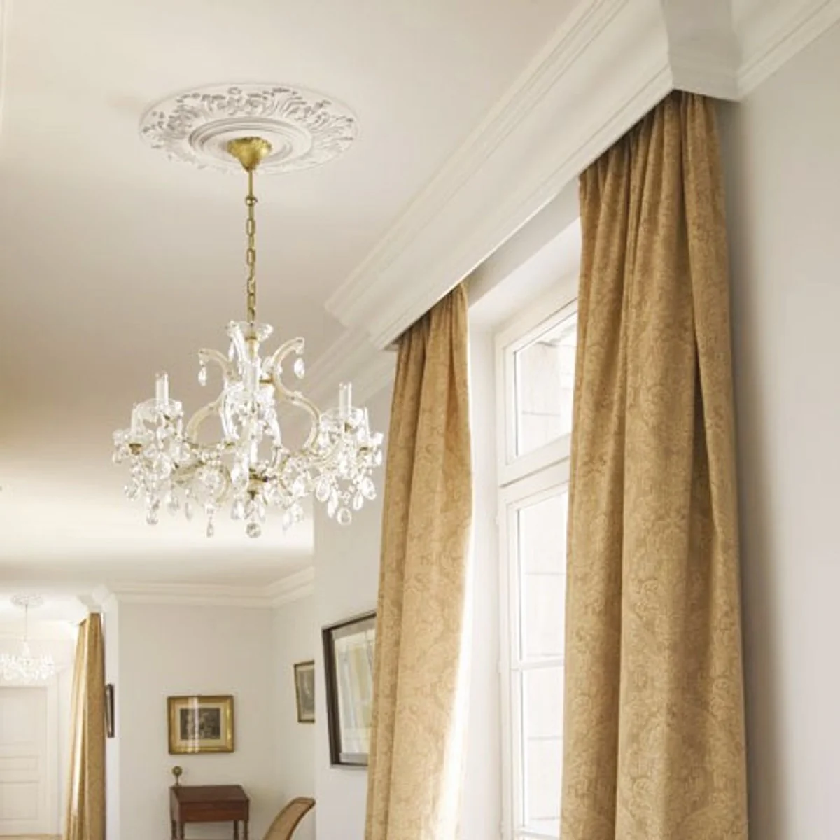 Casa Padrino stucco rosette 47 x 47 cm ceiling stucco ceiling rose stucco rosette Wall rosette Baroque Nouveau