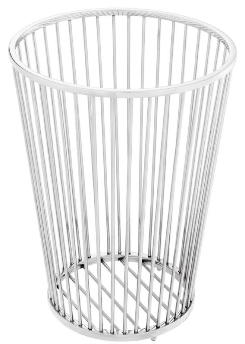 Casa Padrino cesta de ropa de lujo de acero inoxidable plata ? 30 x H. 40,5 cm - Accesorios de Ba?o de Lujo