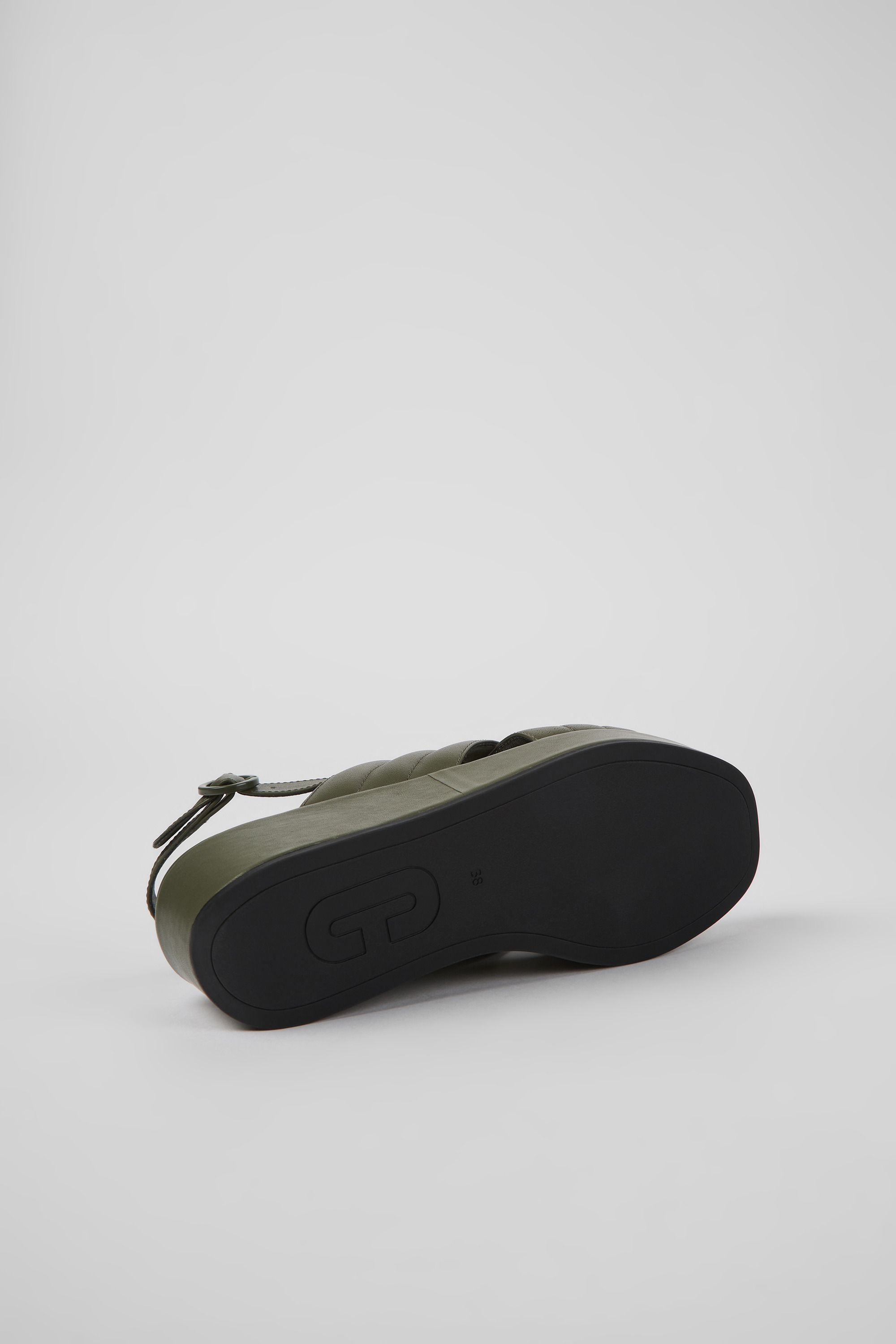 Misia - Green leather sandals for women