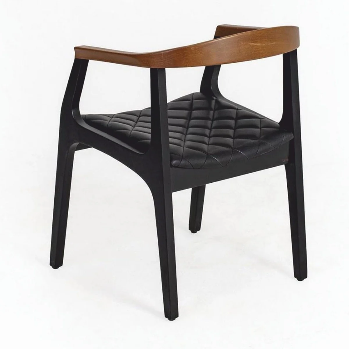 Casa Padrino silla de comedor de lujo con reposabrazos negro / marr¨®n - Muebles de comedor