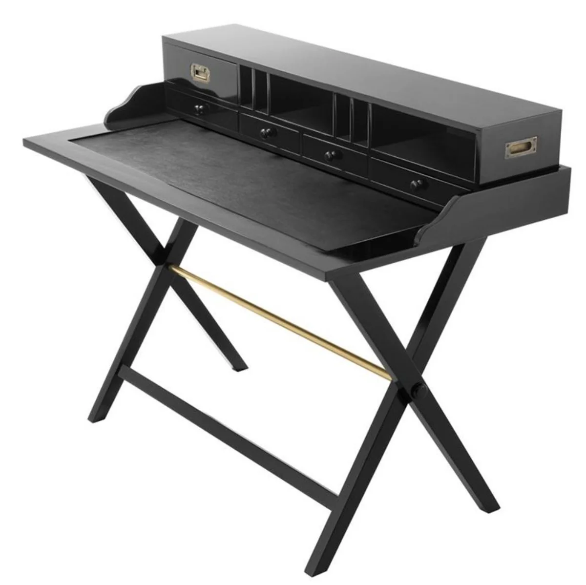 Agencia de viajes Casa Padrino con 5 cajones negro - Escritorio de lujo