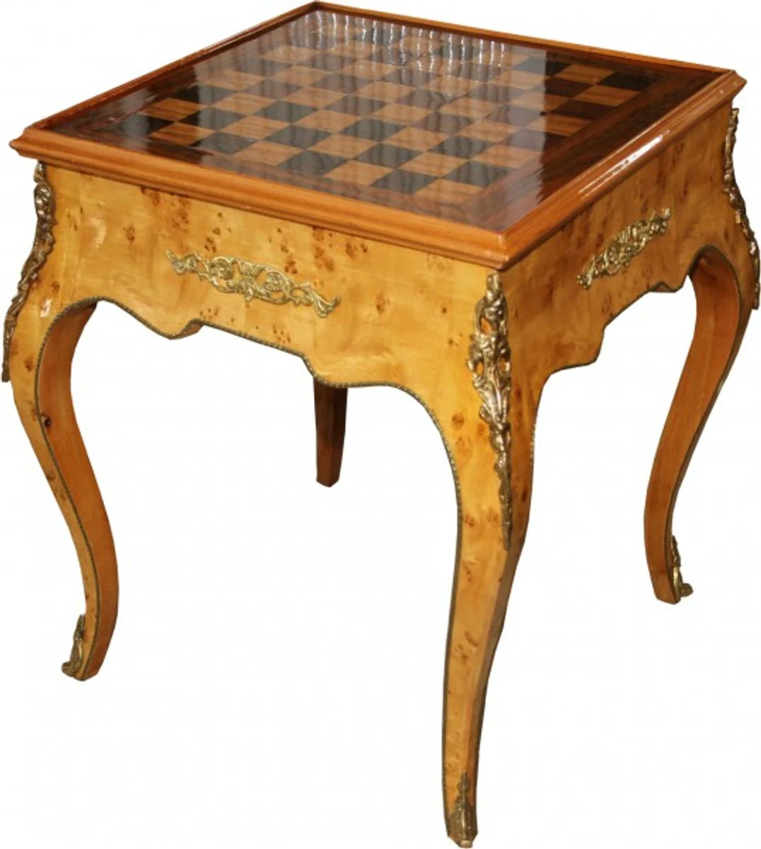 Casa Padrino Art Deco Game table chess / backgammon table Mahogany L 60 x W 60 x H 71 cm - furniture antique style baroque