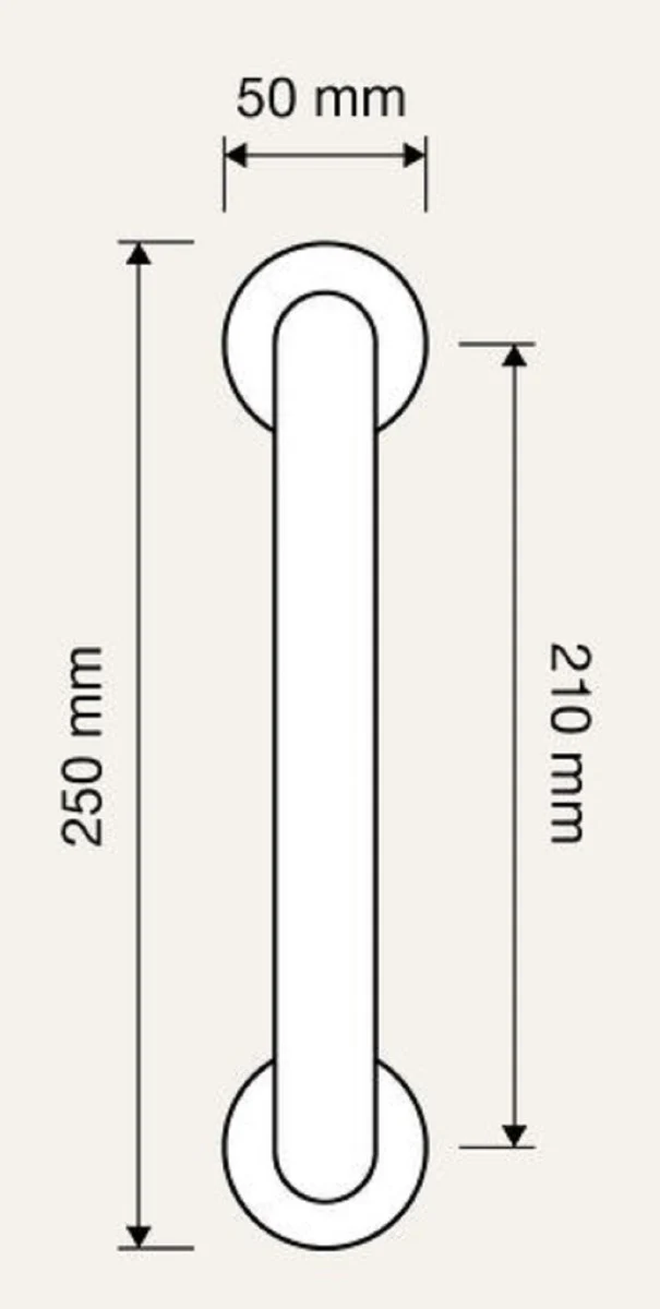Casa Padrino Conjunto de Manija de Puerta de Lat¨®n de Lujo con Cristal Swarovski Oro 5 x 25 cm - Colecci¨®n de Lujo