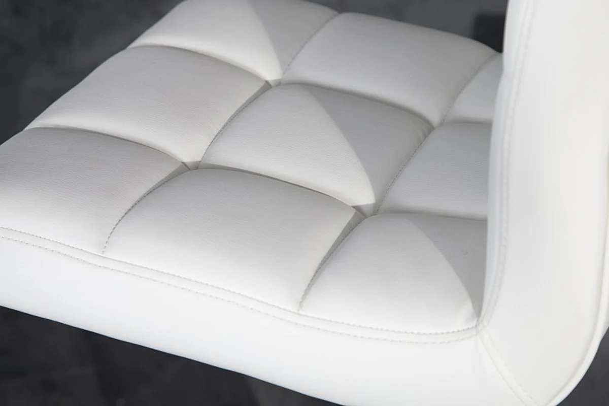 Silla de bar Casa Padrino de imitación de cuero blanco - taburetes de bar - hotel restaurante de muebles