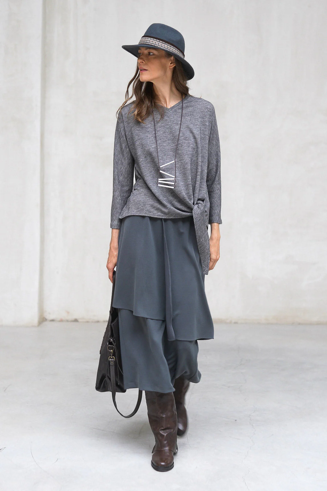 Rivera-spain Falda Chiavari gris marengo