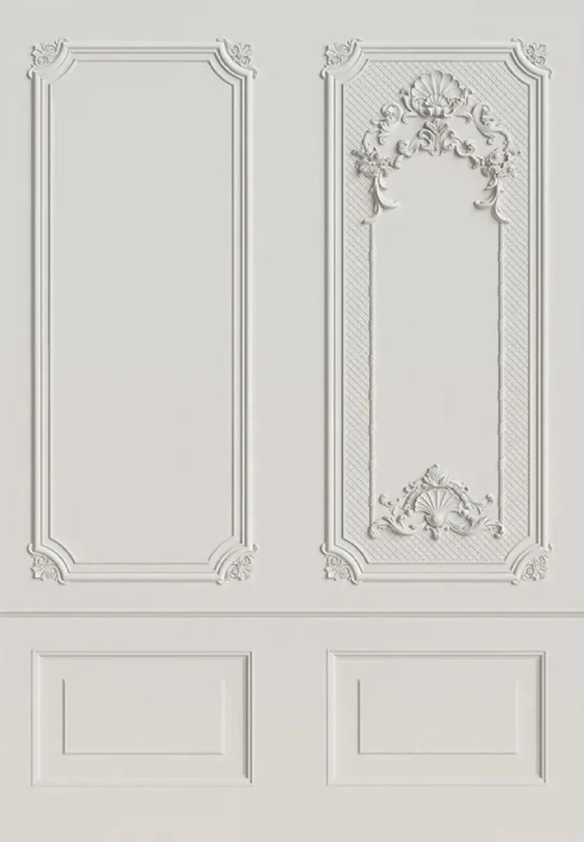 Casa Padrino papel pintado no tejido barroco de lujo gris - Papel pintado de salón de estilo barroco con patrón estuco elegante - Decoración de salón barroco - Decoración de pared estilo barroco