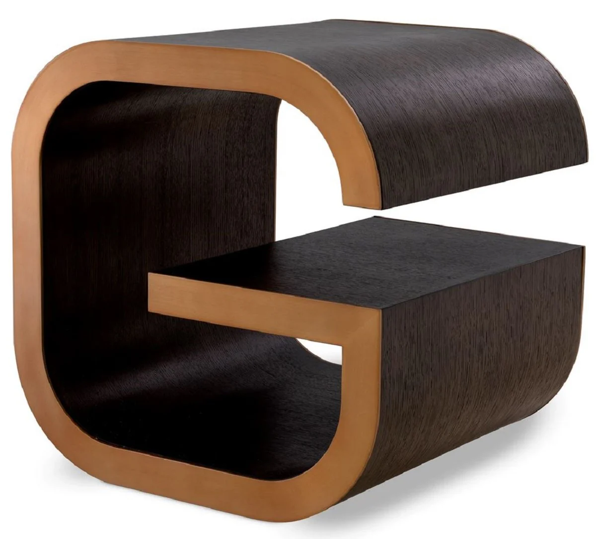 Casa Padrino mesa auxiliar de lujo moca / lat¨®n 46 x 46 x A. 50,5 cm - Mesa de sal¨®n de dise?o - Muebles de sal¨®n - Muebles de lujo - Muebles de dise?o - Interiores de lujo - Interiores de dise?o