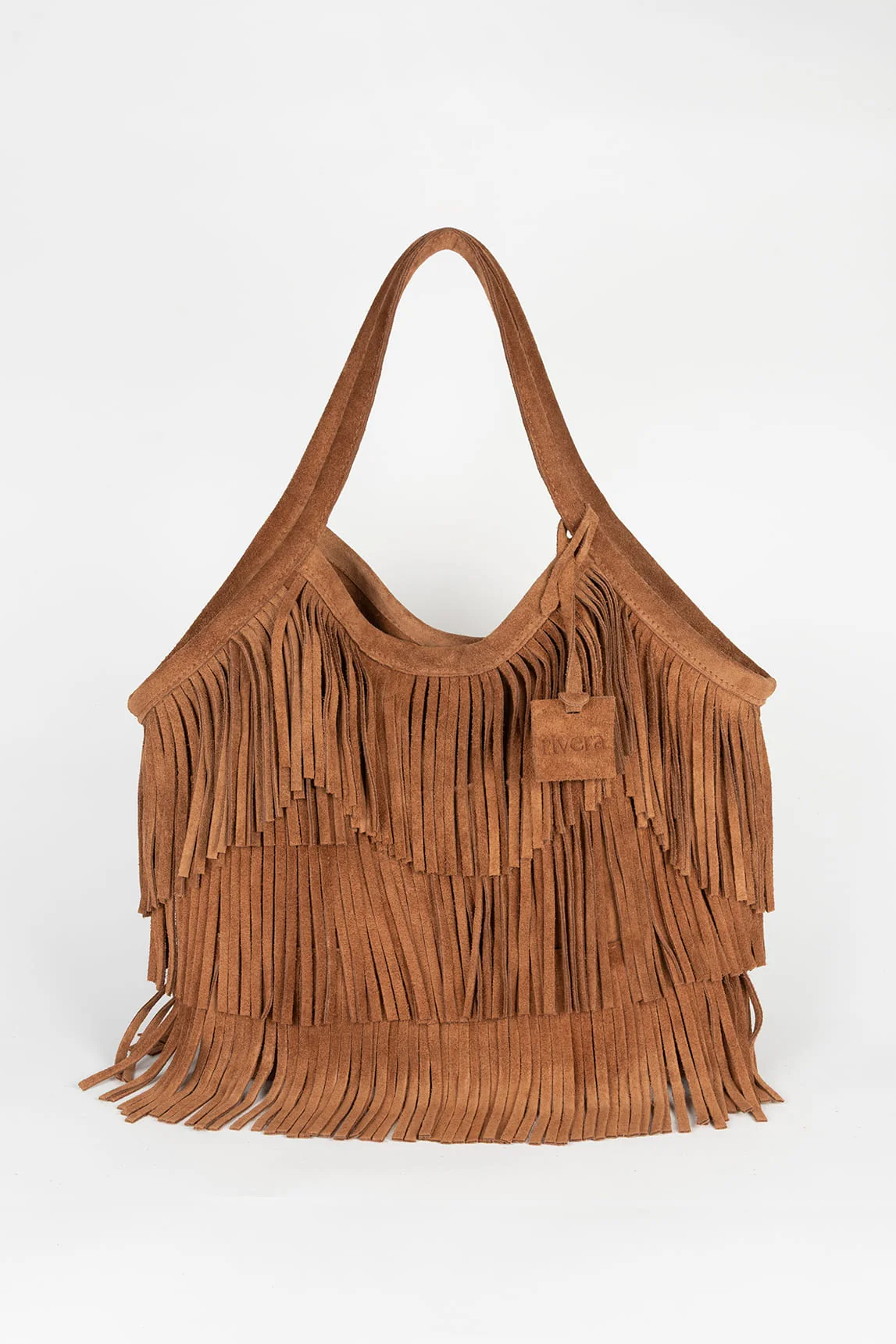 Rivera-spain Bolso Ganache camel con flecos