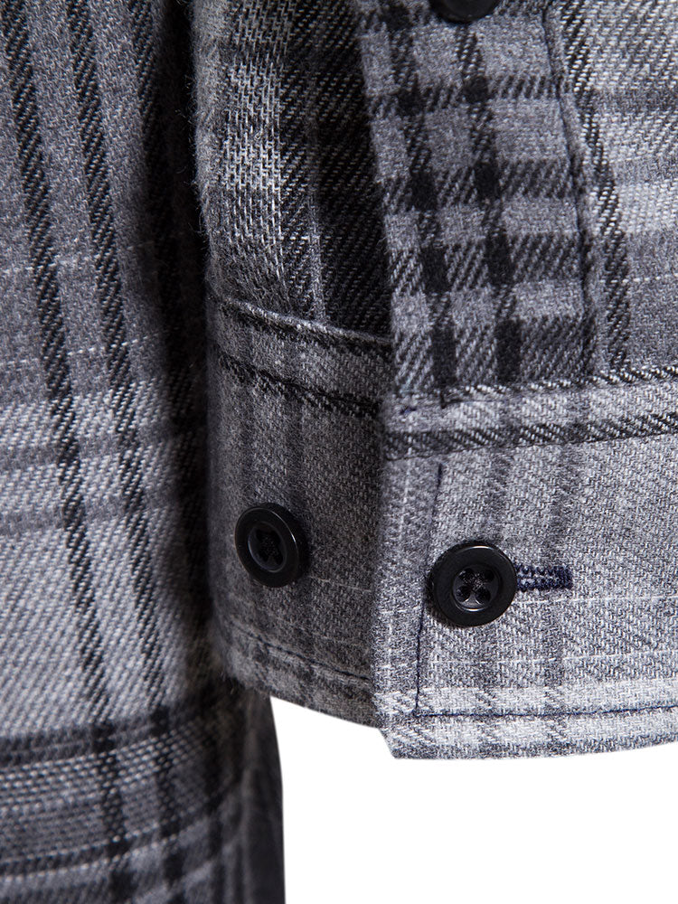 Plaid Pocket Front Button Up Shirt