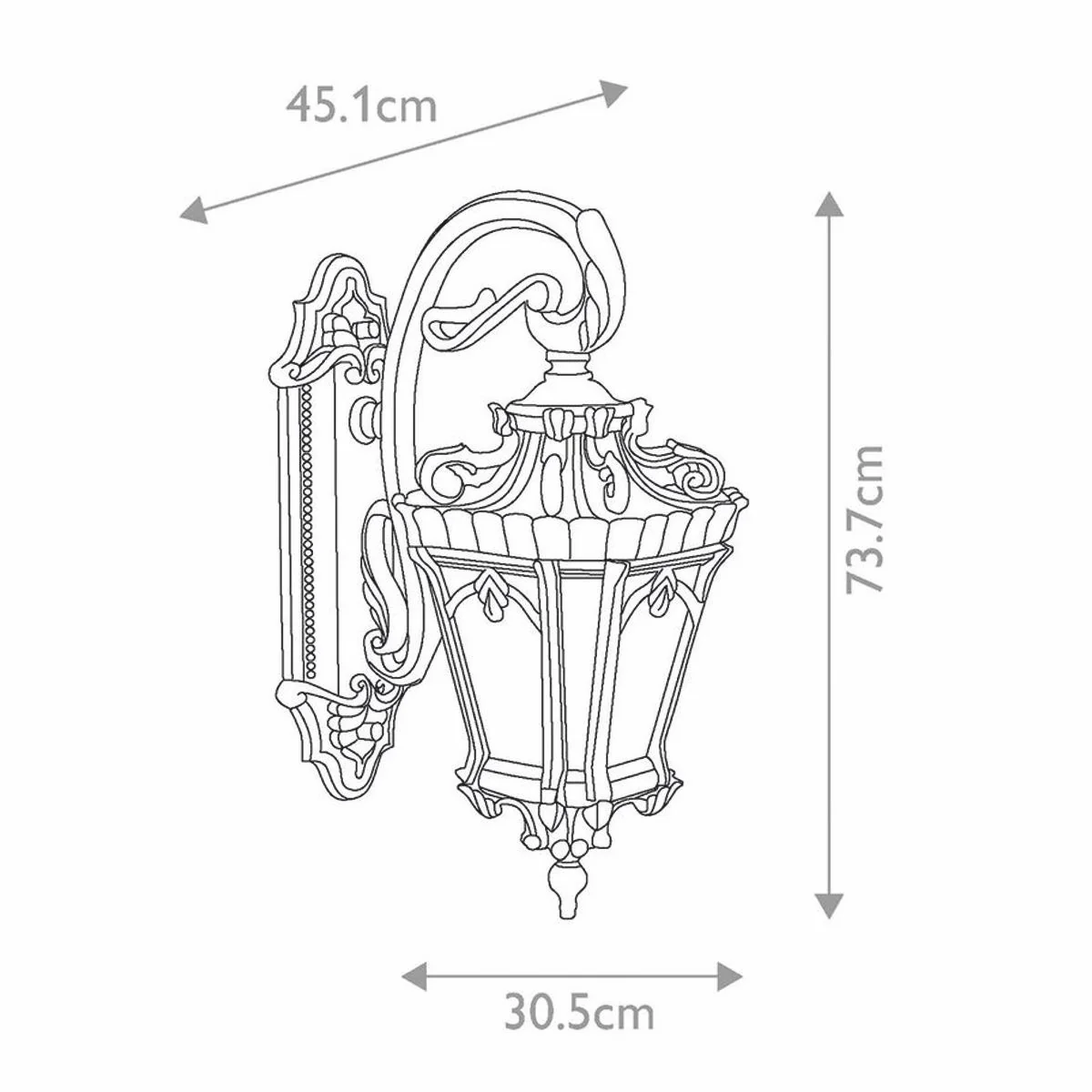 Casa Padrino l¨¢mpara de pared de exteriores barroco bronce antiguo A. 73,7 cm - Iluminaci¨®n exterior