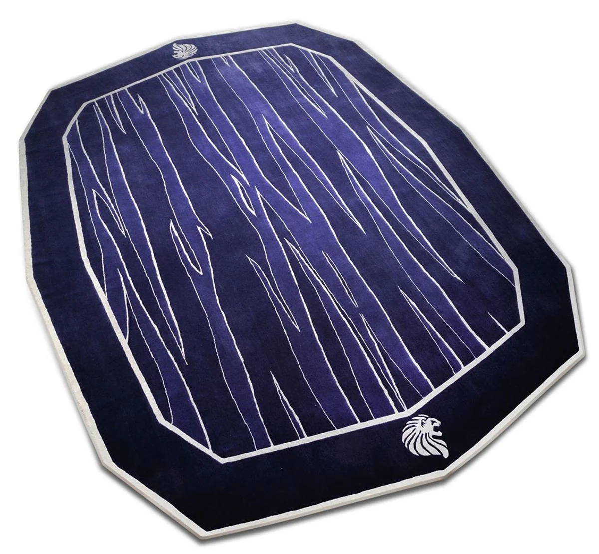 Casa Padrino alfombra de lana de lujo púrpura / negro / blanco - Varios Tamaños - Alfombra de lana con mechones a mano - Alfombra de salón - Alfombra de dormitorio - Colección de lujo