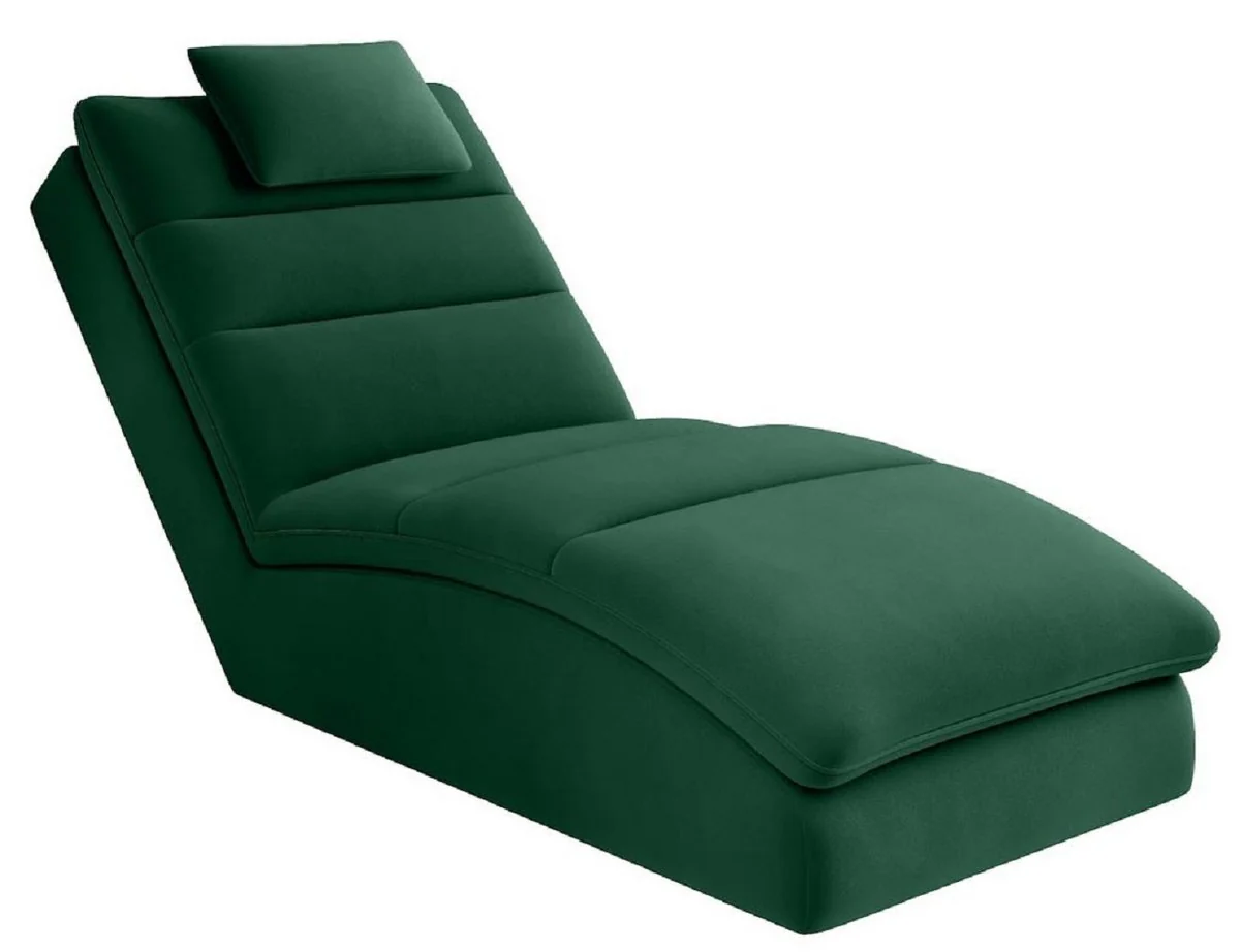 Casa Padrino chaise longue de lujo con coj¨ªn para la cabeza verde 85 x 170 x A. 92 cm - Reclinable de salon - Recamier - Muebles de sal¨®n - Muebles de lujo
