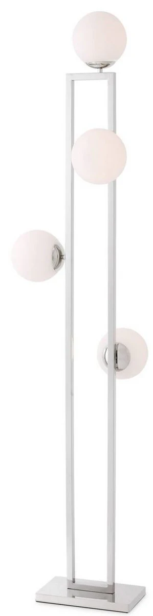 Casa Padrino lámpara de pie de lujo plata / blanco 40 x 34,5 x A. 175 cm - Lámpara de salón moderna - Colección de Lujo