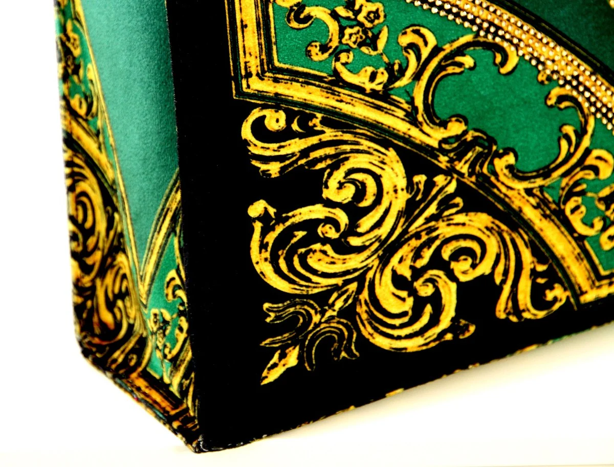 Pomp??s by Casa Padrino Bolso para Mujer de Lujo Corona y Pedrer¨ªa Verde / Negro / Oro 43 x A. 43 cm - dise?ada por Harald Gl??ckler