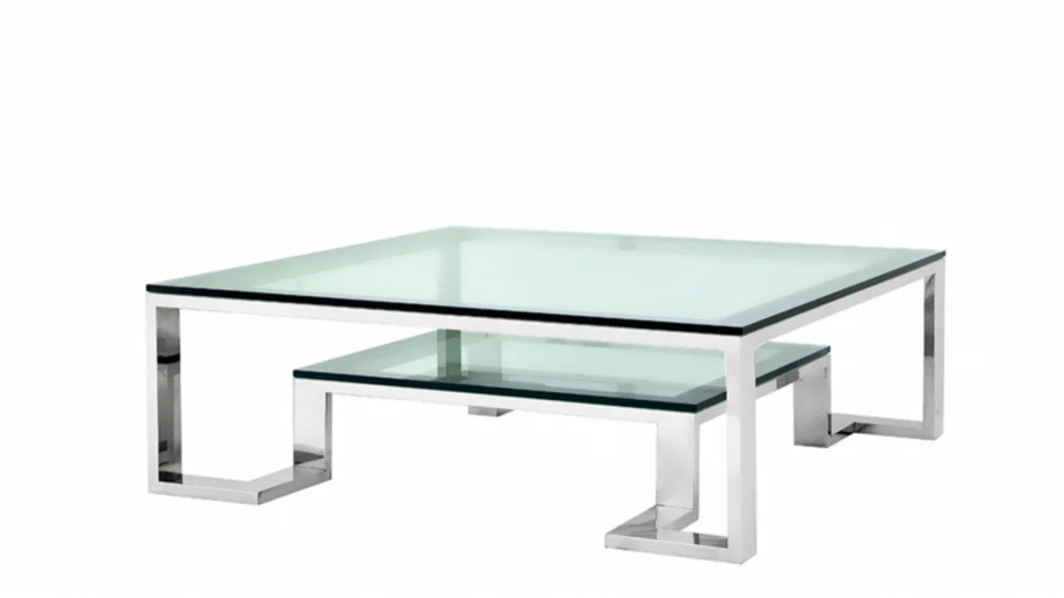 Casa Padrino Art Deco luxury coffee table 120 x 120 x H. 40 cm - living room coffee table - Luxury Hotel Furniture