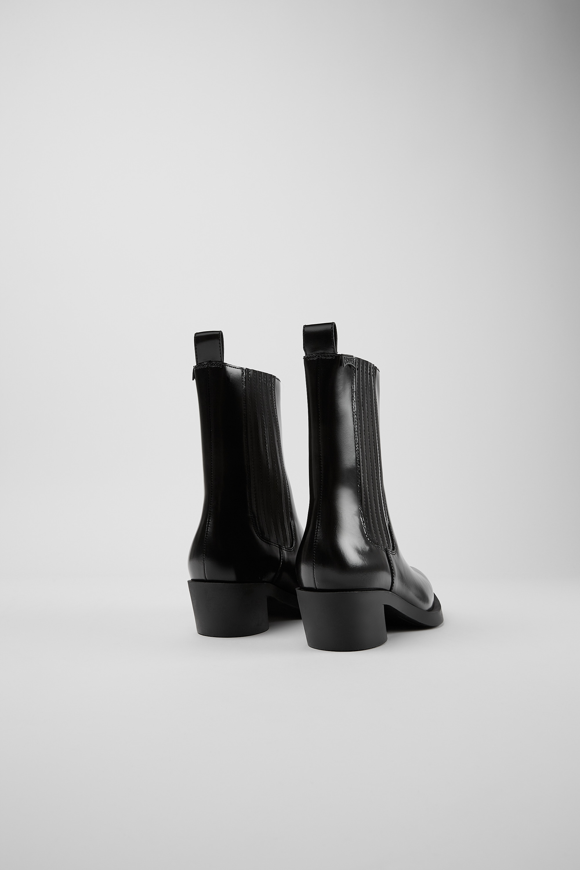 Bonnie - Black leather boots for women