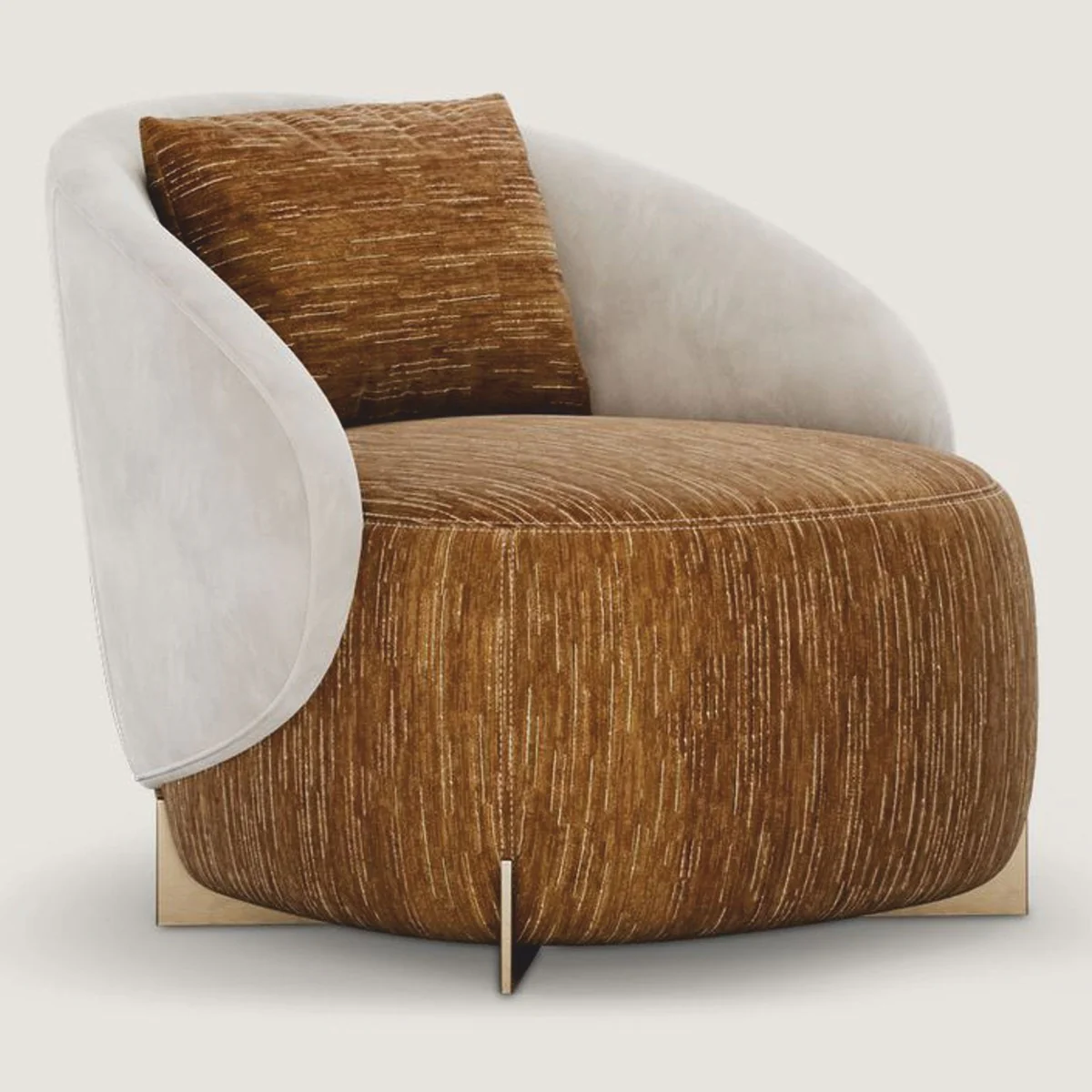 Casa Padrino Sill¨®n de Lujo Marr¨®n / Gris / Lat¨®n - Muebles para Sala de Estar y Hotel