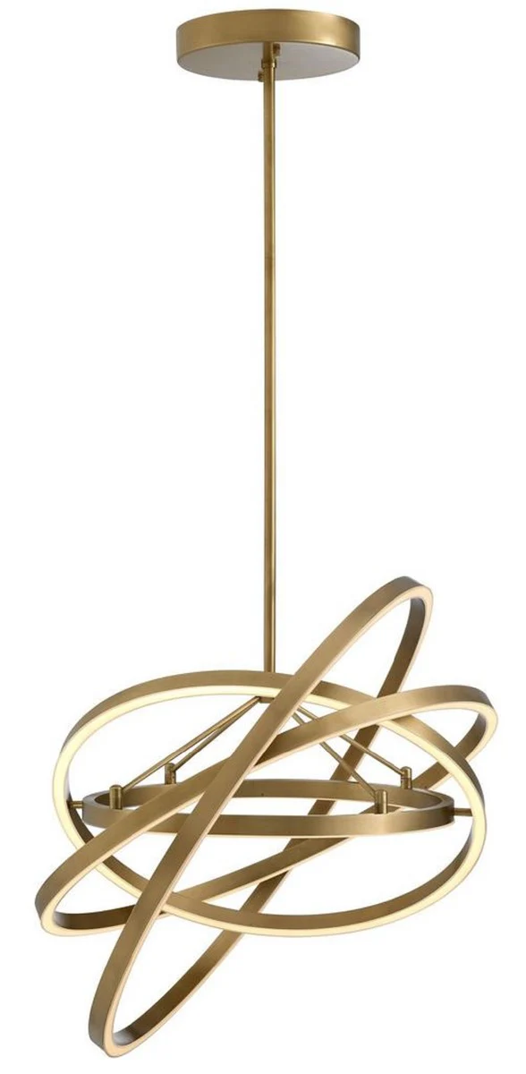 Casa Padrino araña de luces LED de lujo latón antiguo Ø 90 x A. 102 cm - Araña de salón moderna ajustable - Calidad de Lujo