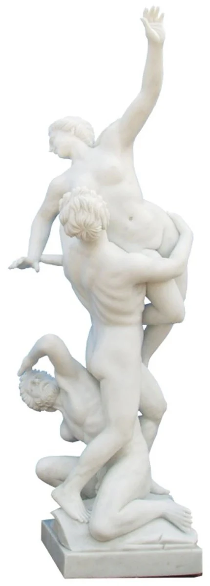 Casa Padrino escultura de m¨¢rmol de estilo antiguo blanco A. 130 cm - Figura decorativa de jard¨ªn