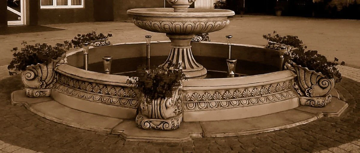 Casa Padrino borde de fuente barroco gris ? 545 x A. 58 cm - Borde de fuente de jard¨ªn magn¨ªfico - Borde de fuente estilo barroco - Decoraci¨®n de jard¨ªn estilo barroco - Accesorios de jard¨ªn barroco