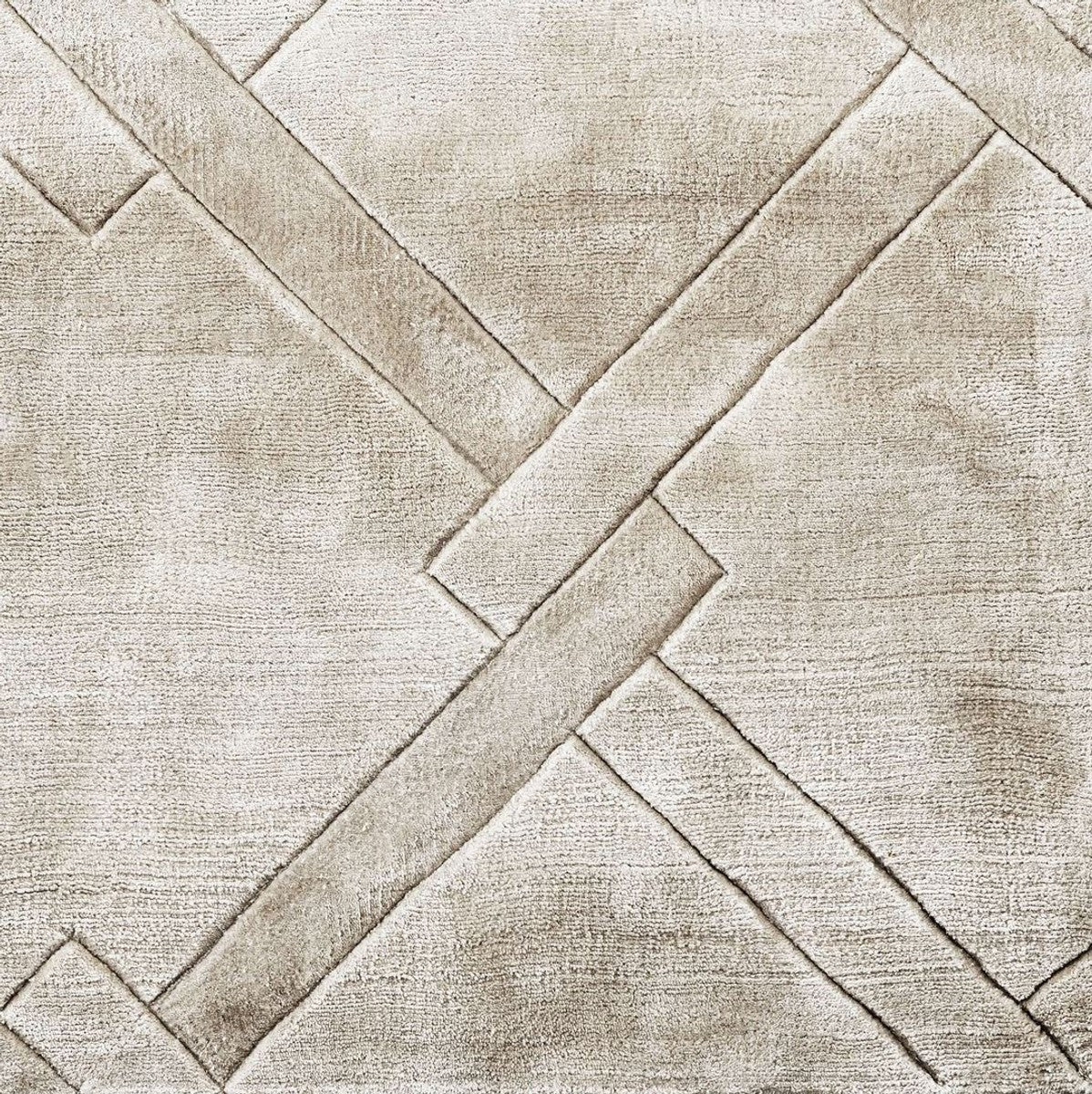 Casa Padrino alfombra de viscosa de lujo gris - Varios Tamaños - Alfombra de sala de estar tejida a mano - Decoración de sala de estar