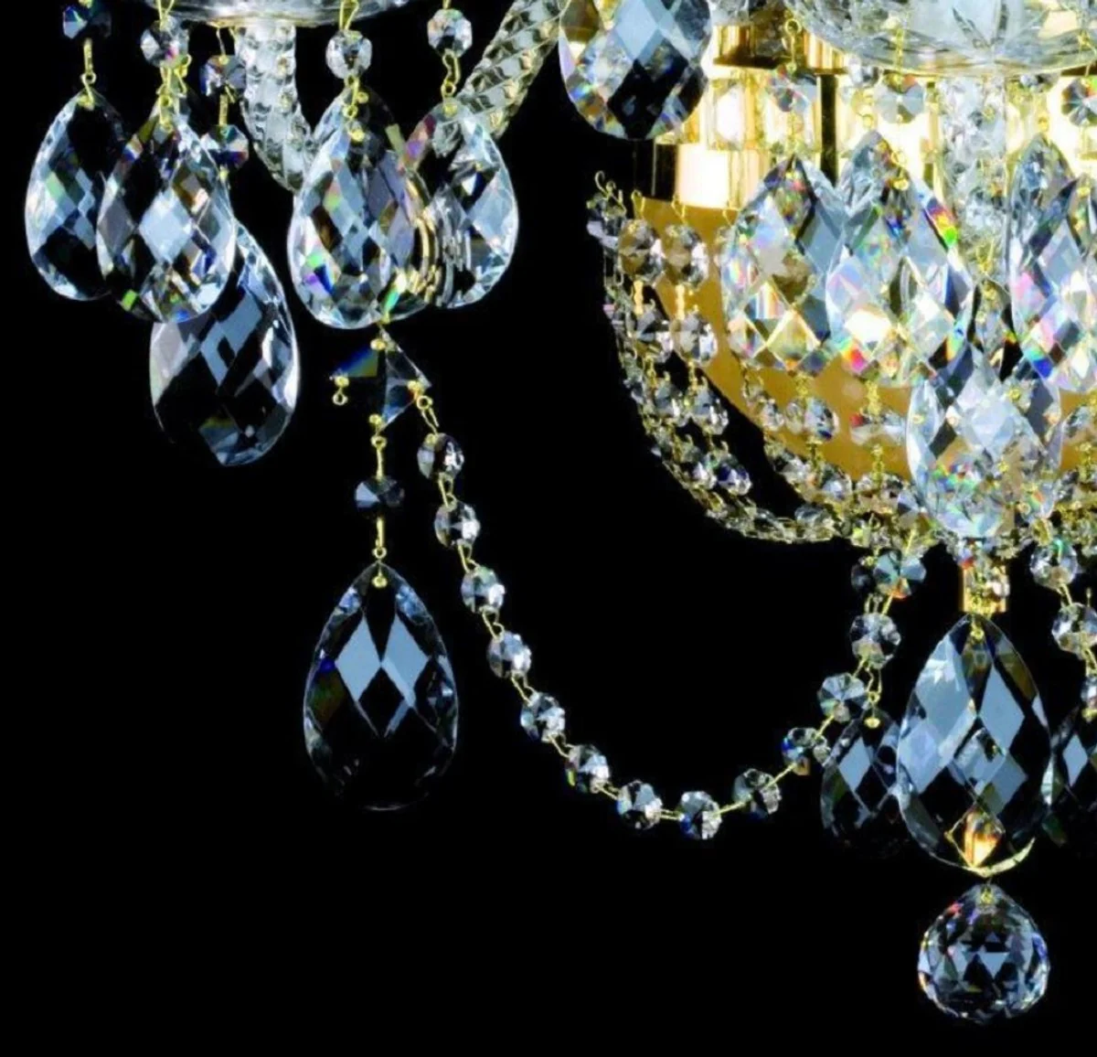 Casa Padrino lámpara de pared de cristal barroco de lujo oro 51 x 32 x A. 56 cm - Magnífica lámpara de pared con cristal de Bohemia - Noble & Magnífica