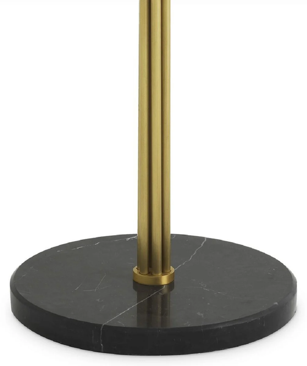Casa Padrino lámpara de pie de lujo latón antiguo / negro / blanco Ø 140 x A. 188 cm - Lámpara de pie de metal moderna con base de mármol y 6 brazos flexibles - Colección de Lujo