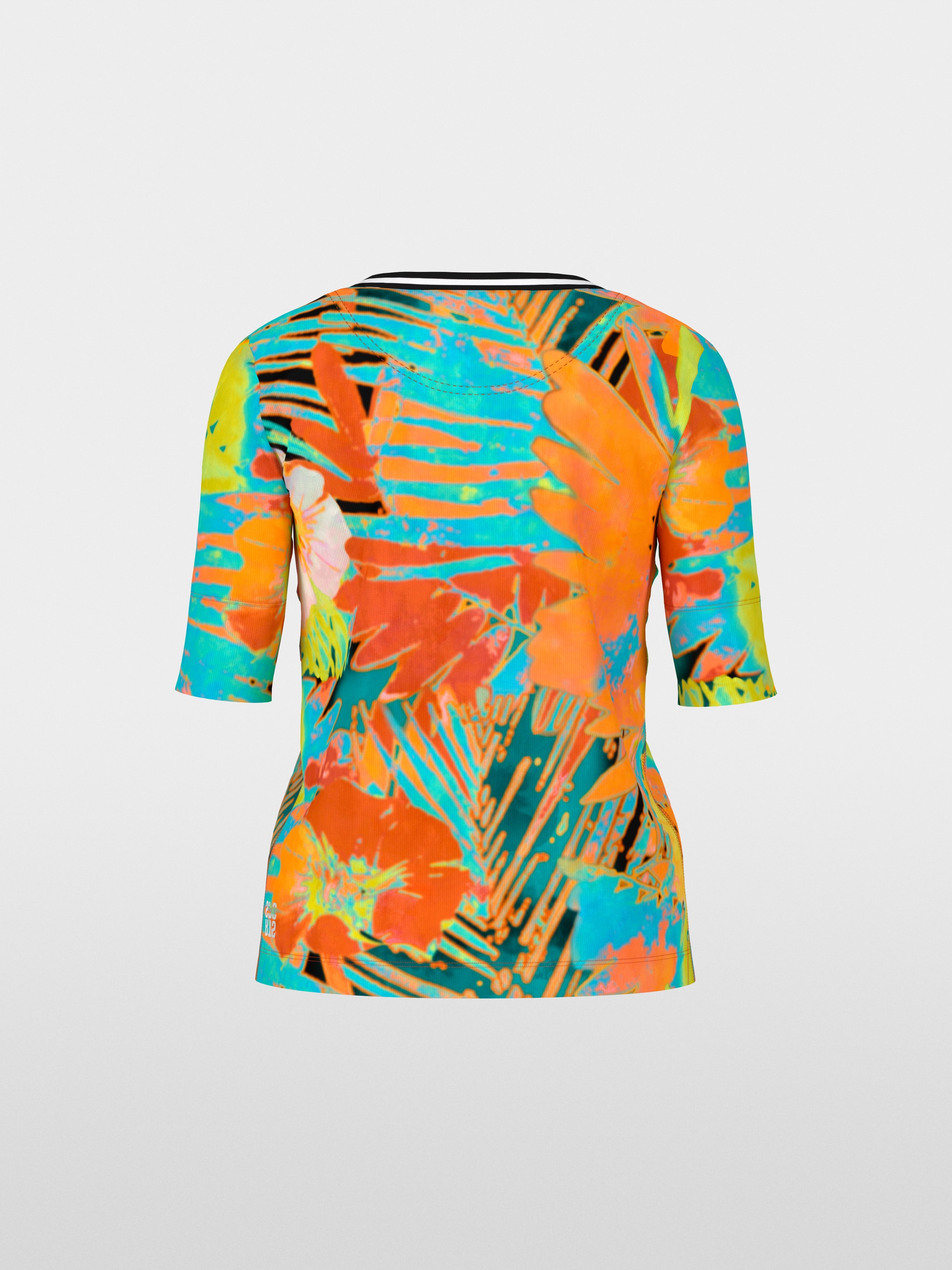 Marc-Cain Ribbed Hawaiian print T-shirt