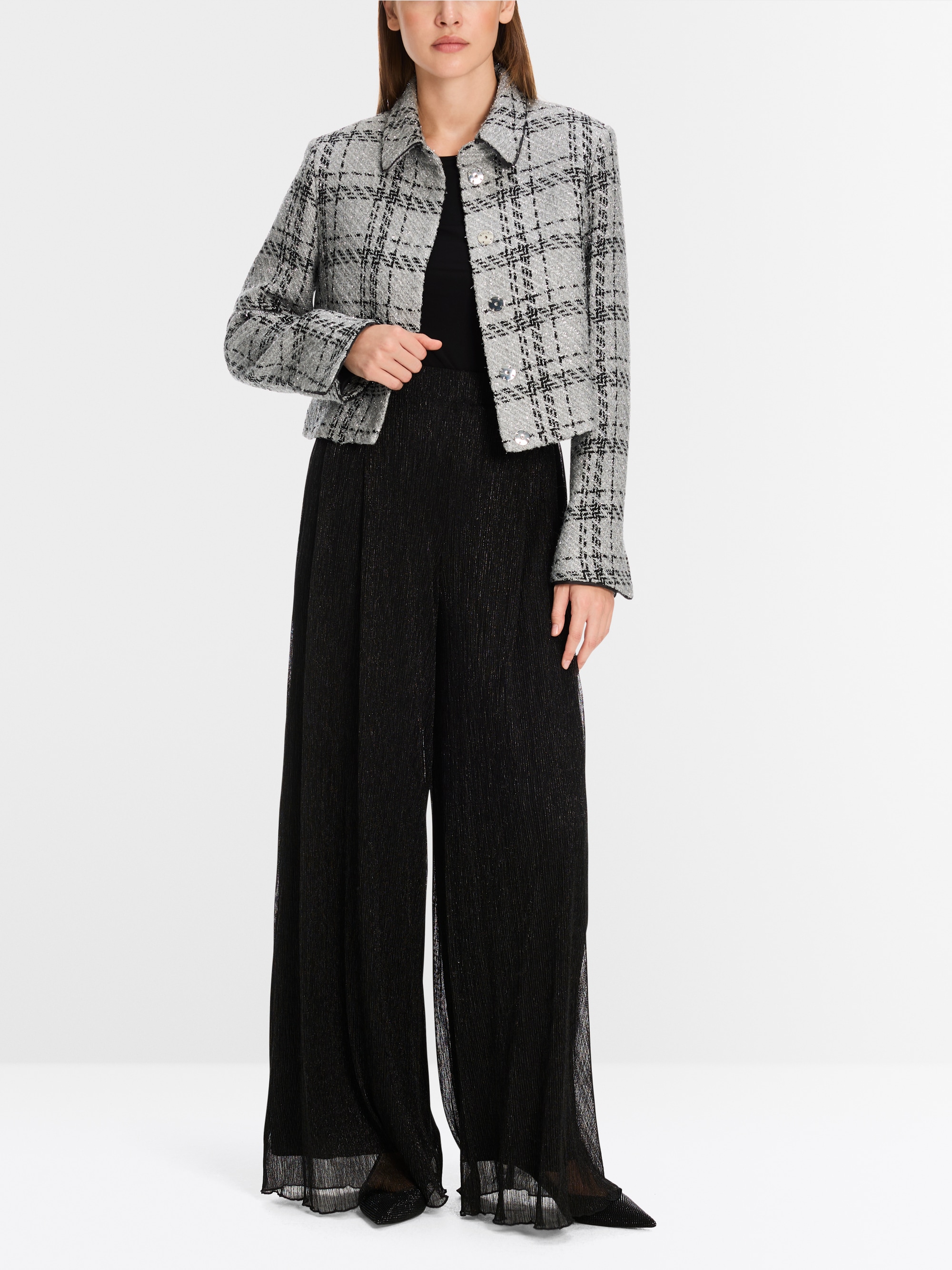 Marc-Cain Check jacket with lurex details