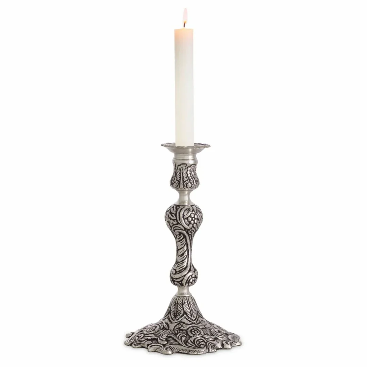 Casa Padrino Portavela Barroco de Lujo Plata Antigua Al. 27,5 cm - Decoraci¨®n Barroca