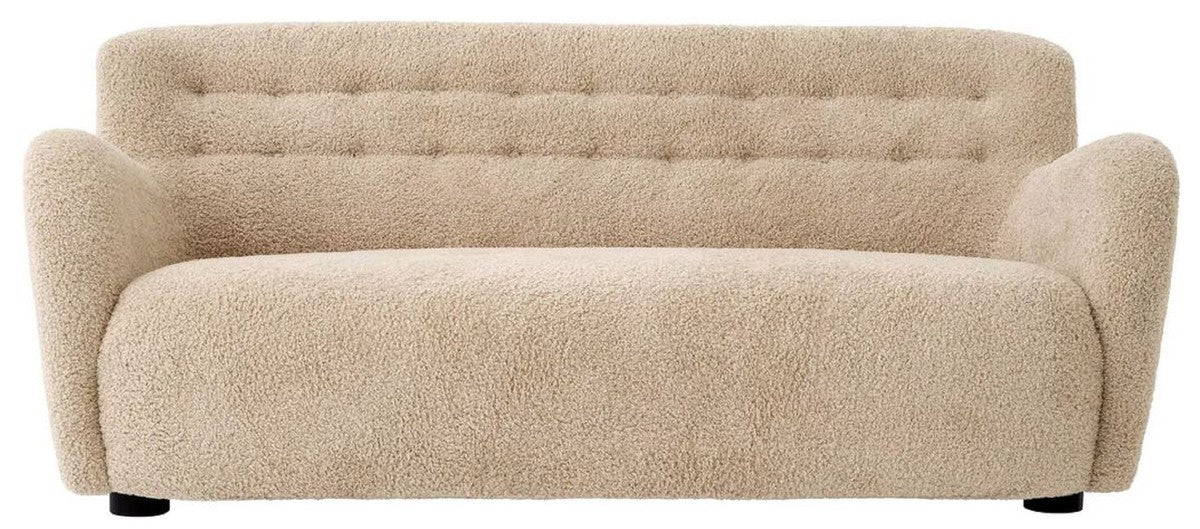 Casa Padrino sof¨¢ de lujo arena / negro 188 x 87 x A. 80 cm - Sof¨¢ de sal¨®n - Sof¨¢ de hotel - Muebles de sal¨®n - Interiores de sal¨®n - Muebles de hotel - Muebles de lujo - Interiores de lujo