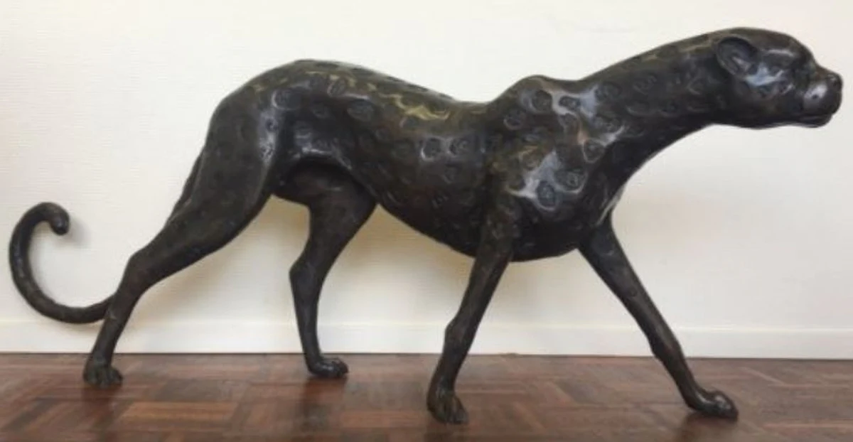 Casa Padrino figura de bronce de lujo guepardo 140 x 20 x H. 58 cm - Calidad de Lujo